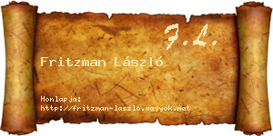 Fritzman László névjegykártya